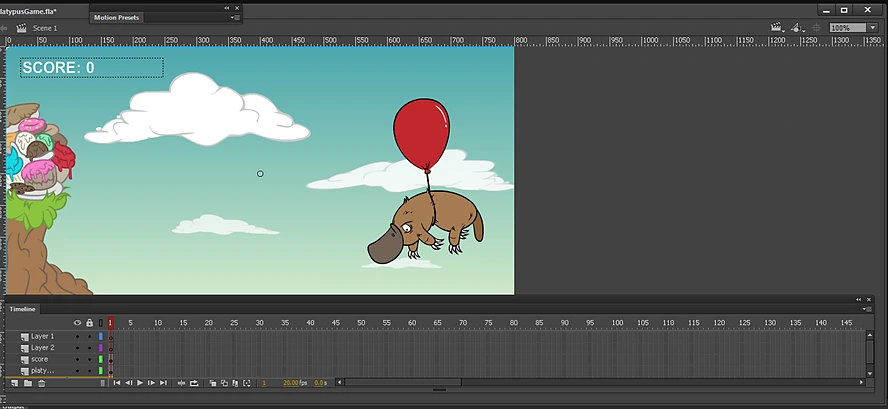 Περιβάλλον Adobe Animate — σκηνή και χρονολόγιο, εικόνα από την Adobe