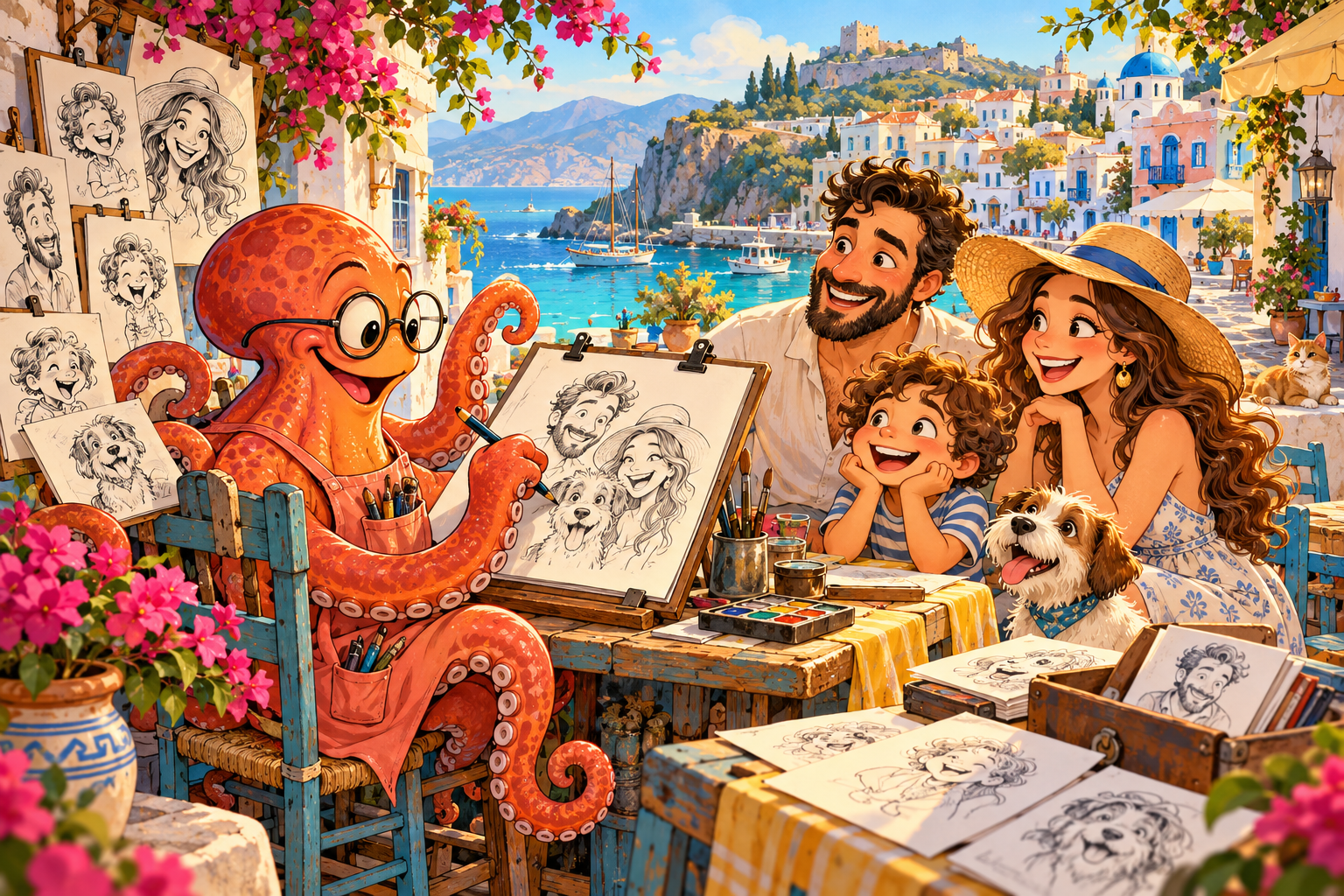Χταποδο-σκιτσογράφος — ενδεικτικό cartoon με AI