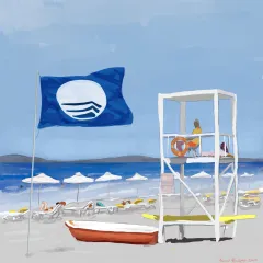 Γαλάζιες σημαίες — ψηφιακή εικονογράφηση